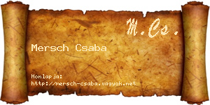 Mersch Csaba névjegykártya